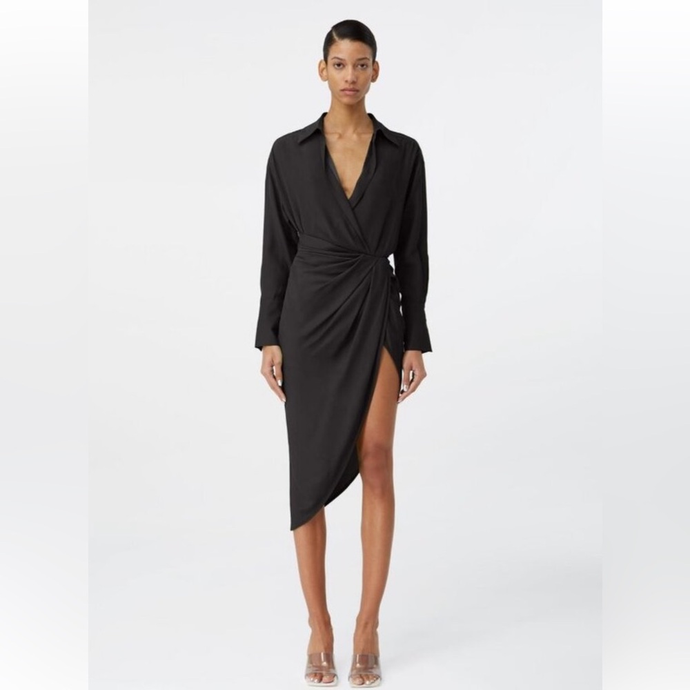 ❌SOLD❌Gauge81 Black Pono Wrap Shirt Dress
